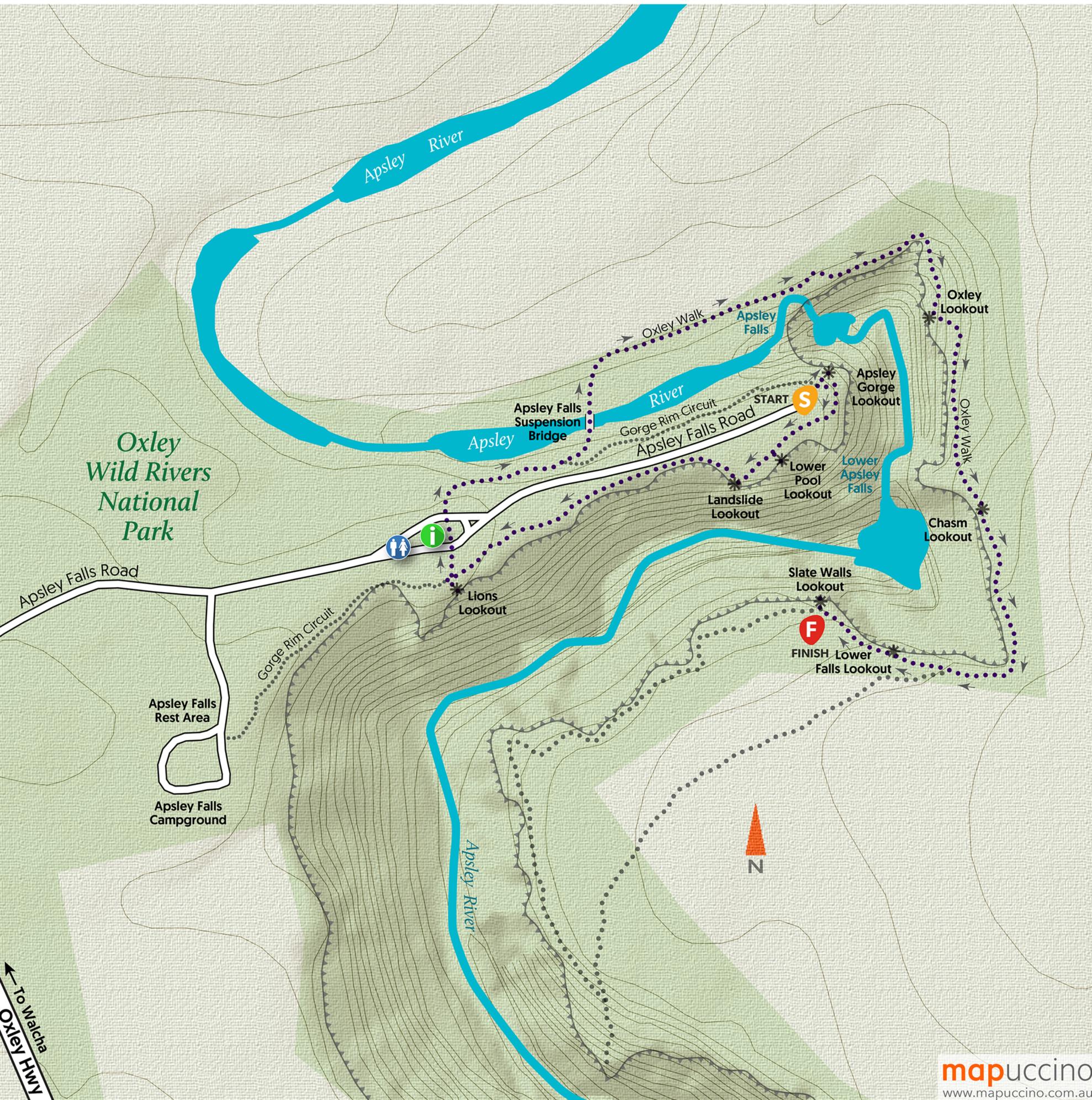Oxley Wild Rivers National Park Map Apsley Falls - Oxley Wild Rivers National Park Soundtrails